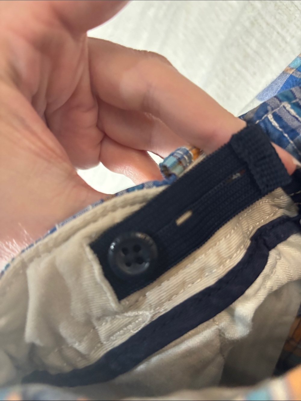 GAP Blue & Orange Plaid Cargo Shorts 100% Cotton - Picture 4 of 8